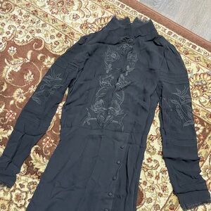 Elegant Black Embroidered Dress